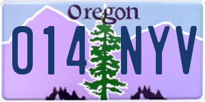OR license plate 014NYV
