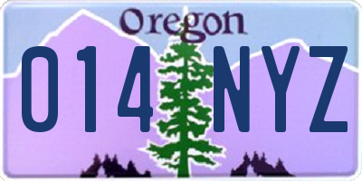 OR license plate 014NYZ