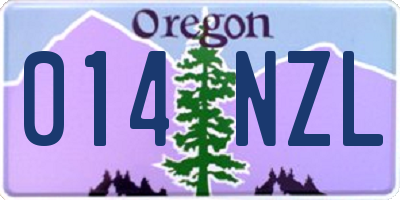 OR license plate 014NZL