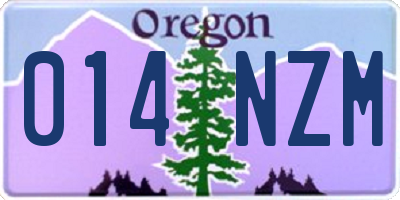 OR license plate 014NZM