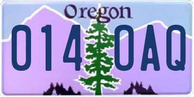 OR license plate 014OAQ