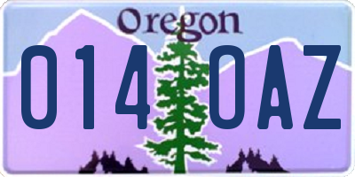 OR license plate 014OAZ
