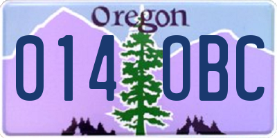 OR license plate 014OBC
