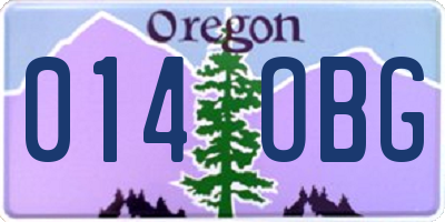 OR license plate 014OBG