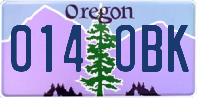 OR license plate 014OBK
