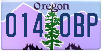 OR license plate 014OBP