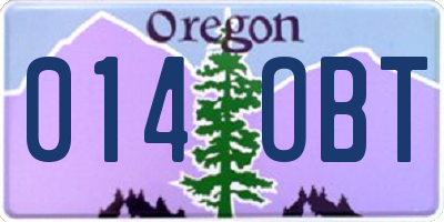 OR license plate 014OBT