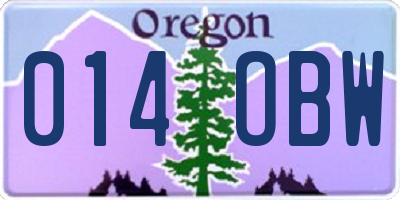 OR license plate 014OBW