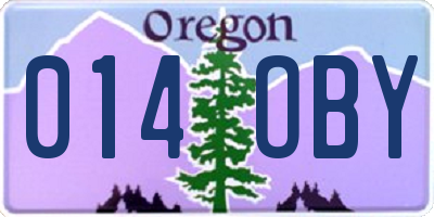 OR license plate 014OBY
