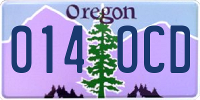 OR license plate 014OCD