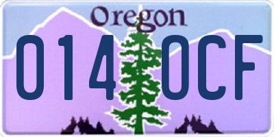 OR license plate 014OCF