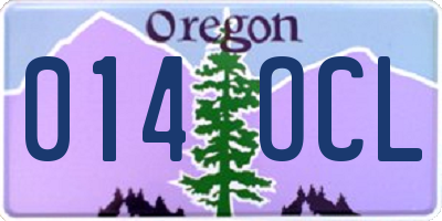OR license plate 014OCL