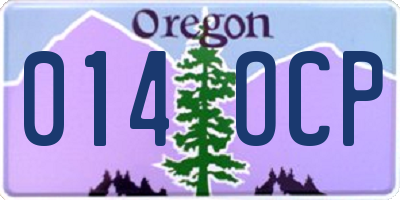 OR license plate 014OCP