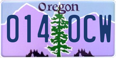 OR license plate 014OCW