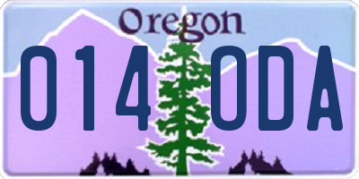 OR license plate 014ODA
