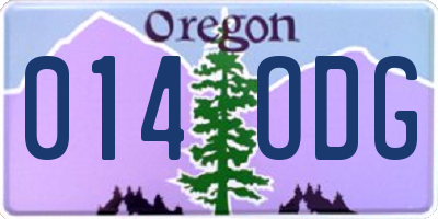 OR license plate 014ODG