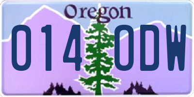 OR license plate 014ODW