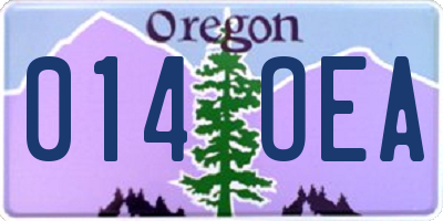 OR license plate 014OEA