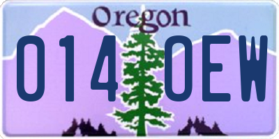 OR license plate 014OEW
