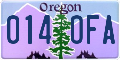 OR license plate 014OFA