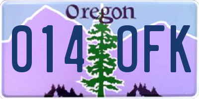OR license plate 014OFK