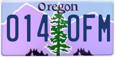 OR license plate 014OFM