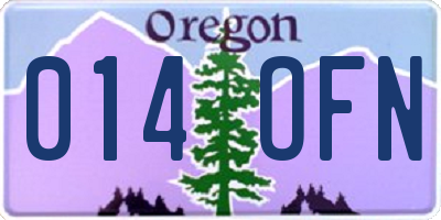 OR license plate 014OFN
