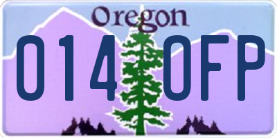 OR license plate 014OFP