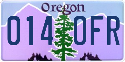 OR license plate 014OFR