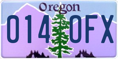 OR license plate 014OFX