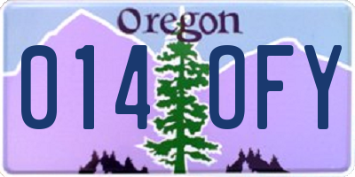 OR license plate 014OFY