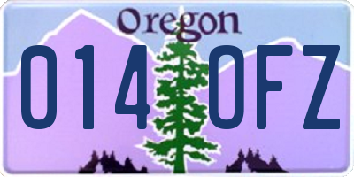 OR license plate 014OFZ
