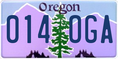 OR license plate 014OGA
