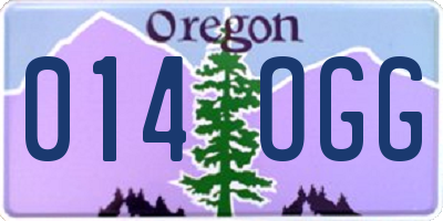 OR license plate 014OGG