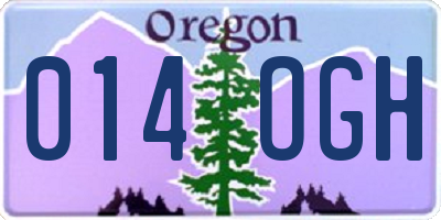 OR license plate 014OGH