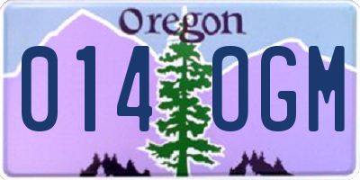 OR license plate 014OGM