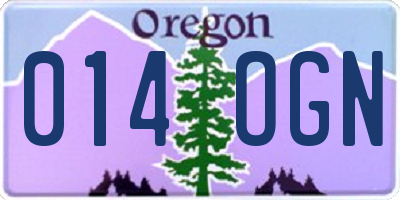 OR license plate 014OGN