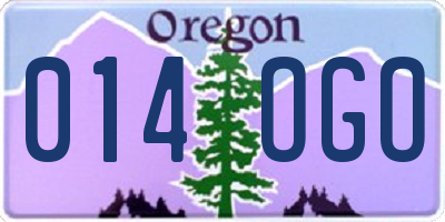 OR license plate 014OGO