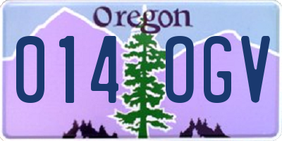 OR license plate 014OGV