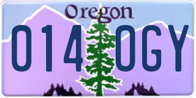 OR license plate 014OGY