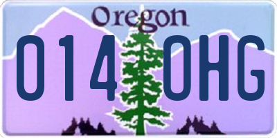 OR license plate 014OHG