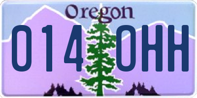 OR license plate 014OHH