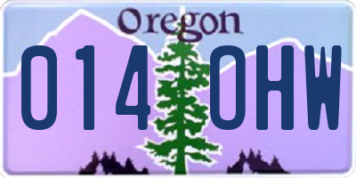 OR license plate 014OHW