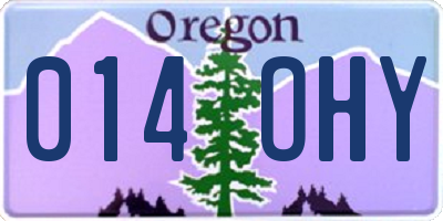 OR license plate 014OHY