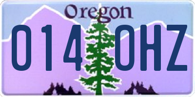 OR license plate 014OHZ