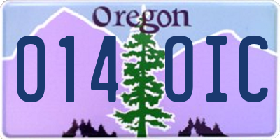 OR license plate 014OIC