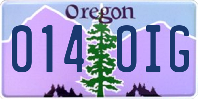 OR license plate 014OIG