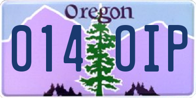 OR license plate 014OIP