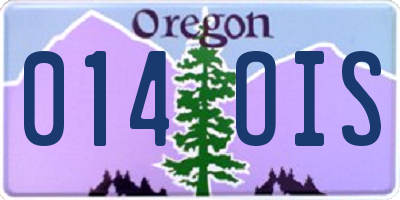 OR license plate 014OIS