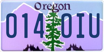 OR license plate 014OIU